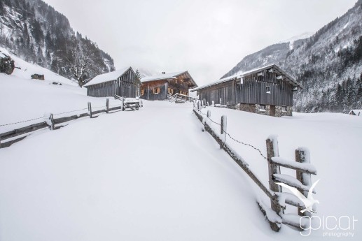 Tiefverschneite Winterlandschaft im Rohrmooser Untertal